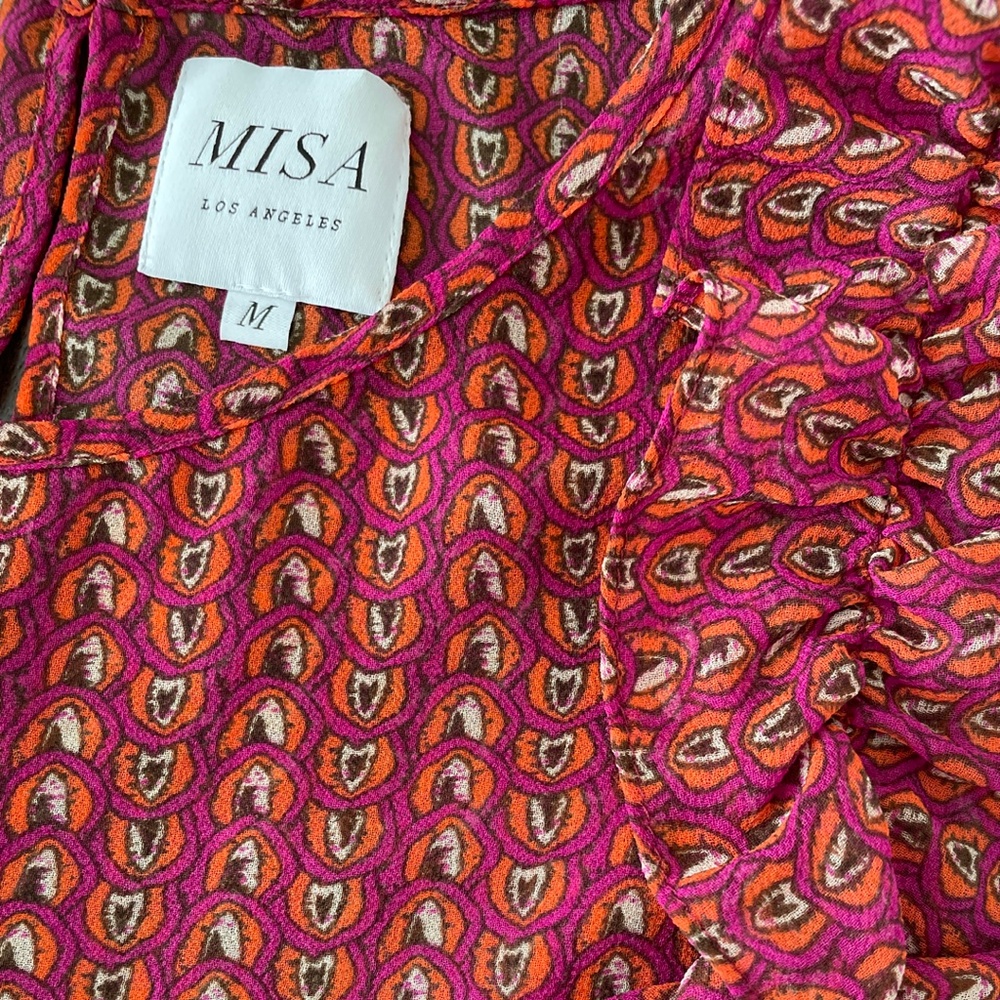Misa Los Angeles ruffled blouse ANTHRO Anthropologie Size Medium EXCELLENT